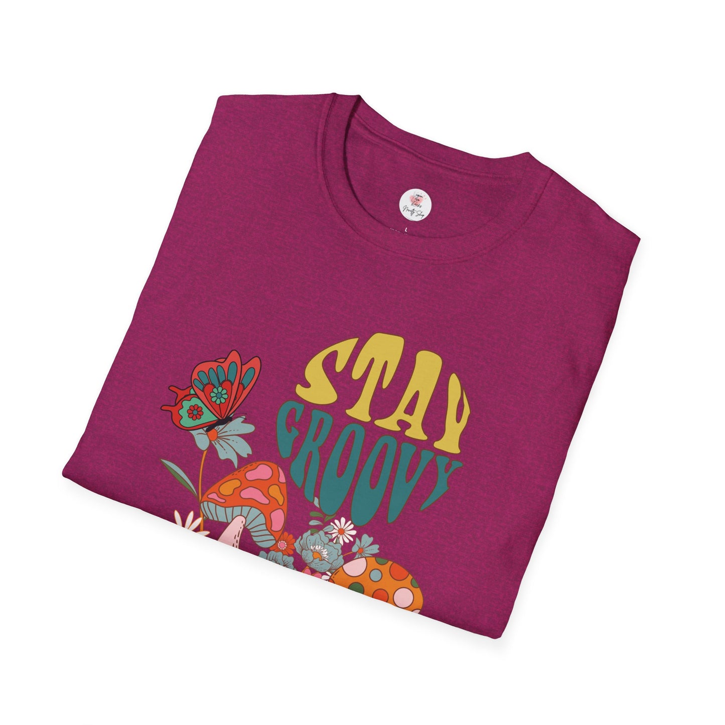 Stay Groovy Floral T-Shirt — 70s Retro Mushroom & Flower Graphic Tee