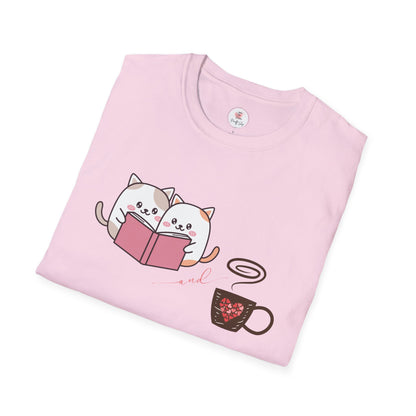 Cute Cats, Books, and Coffee T-Shirt