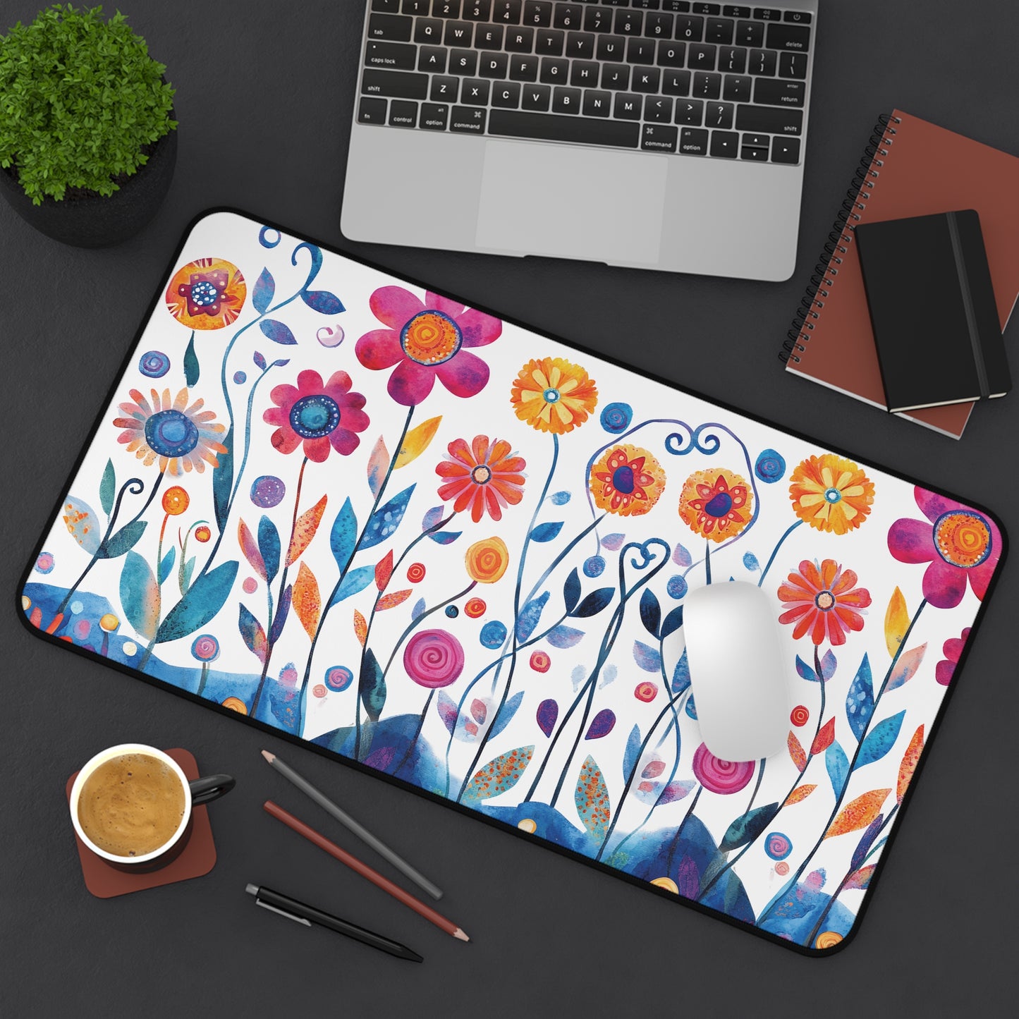 Colorful Floral Desk Mat