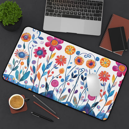 Colorful Floral Desk Mat