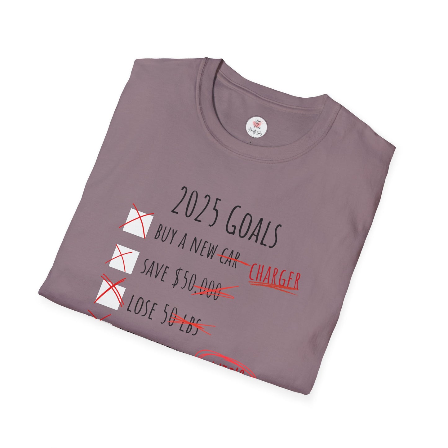 2025 Goals Funny Checklist T-Shirt — Sarcastic New Year Resolution Tee