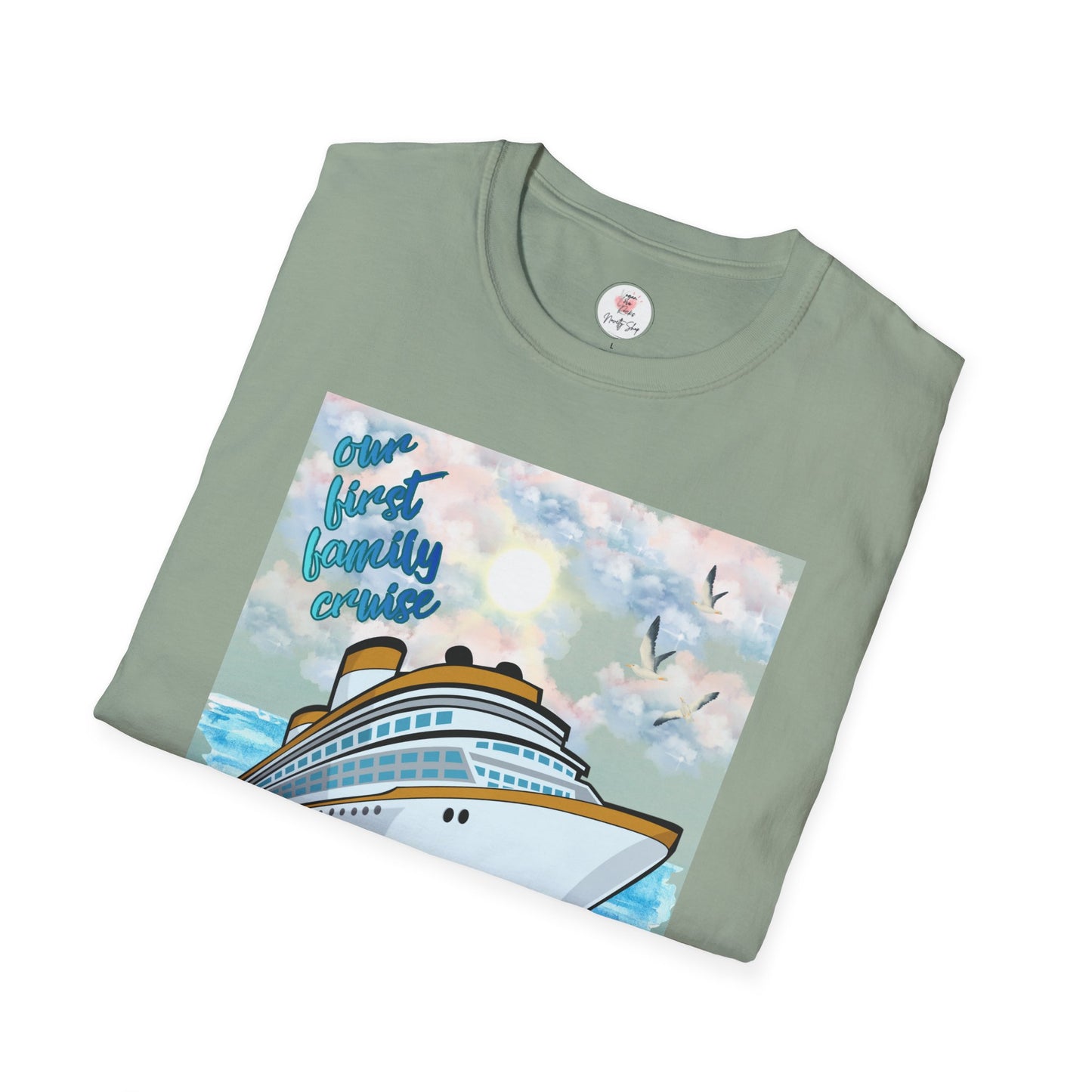 Cruise Ship Tee — "Our First Family Cruise" Adult T-Shirt