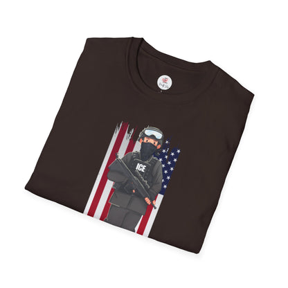 ICE Riot Gear T-Shirt — American Flag Tactical Design
