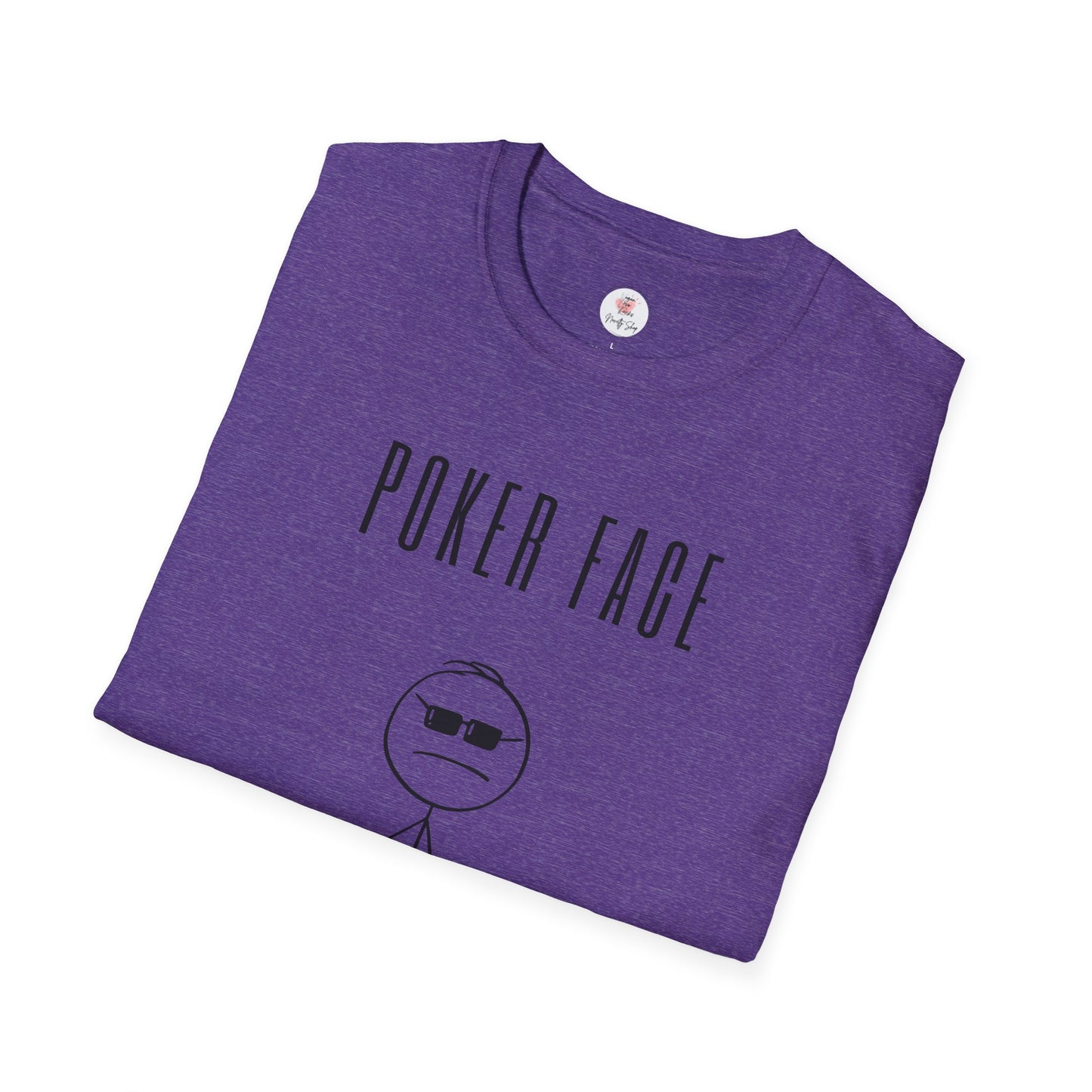 Poker Face T-Shirt — Funny Poker Meme Tee with Stick Figure and Chips