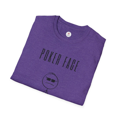 Poker Face T-Shirt — Funny Poker Meme Tee with Stick Figure and Chips