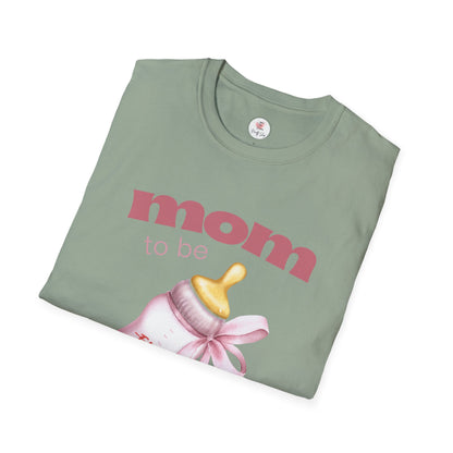 "Mom to Be" Pink Baby Bottle Pregnancy Announcement Tee