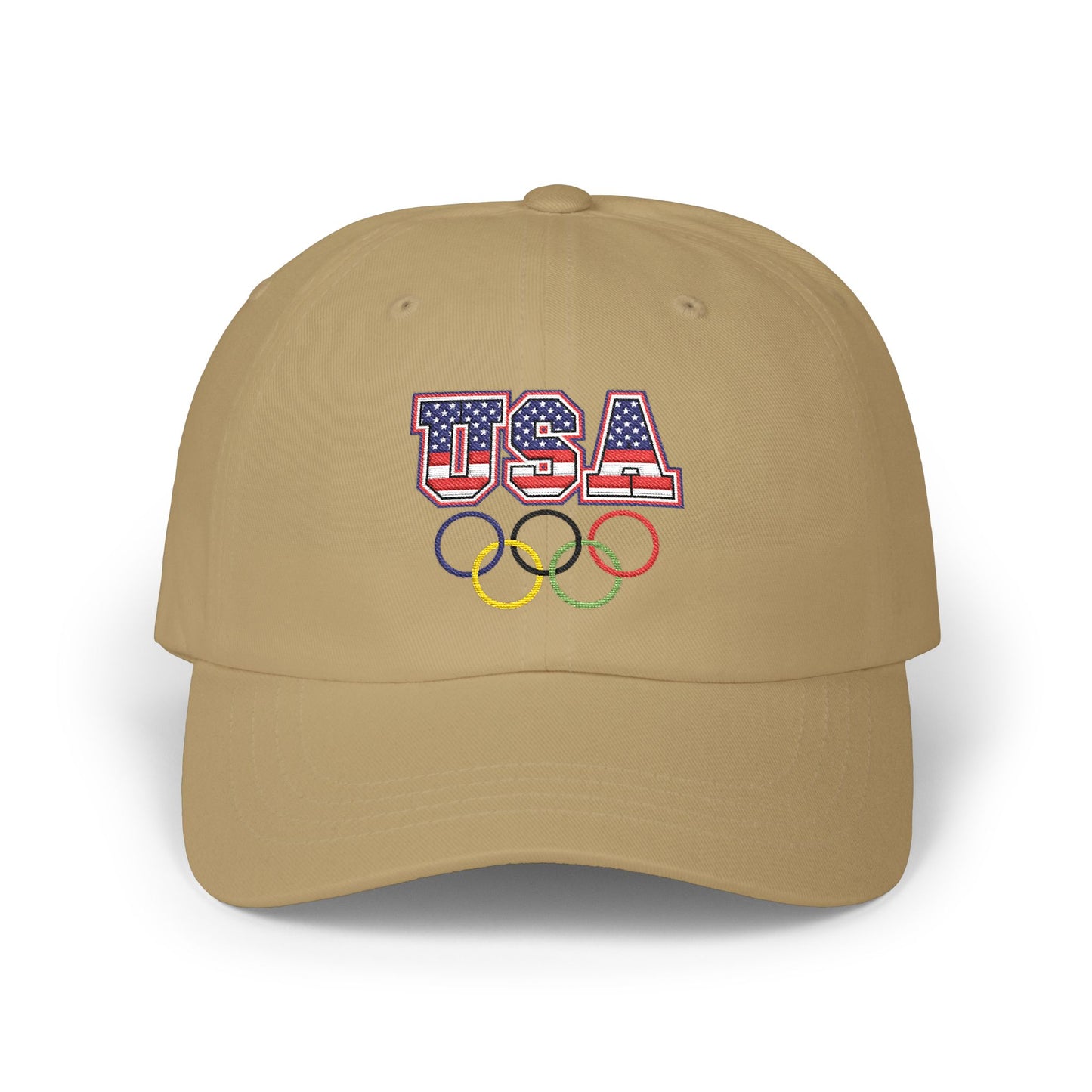 Team USA, and Olympic Rings Embroidered  Dad Cap — Patriotic Sports Baseball Hat