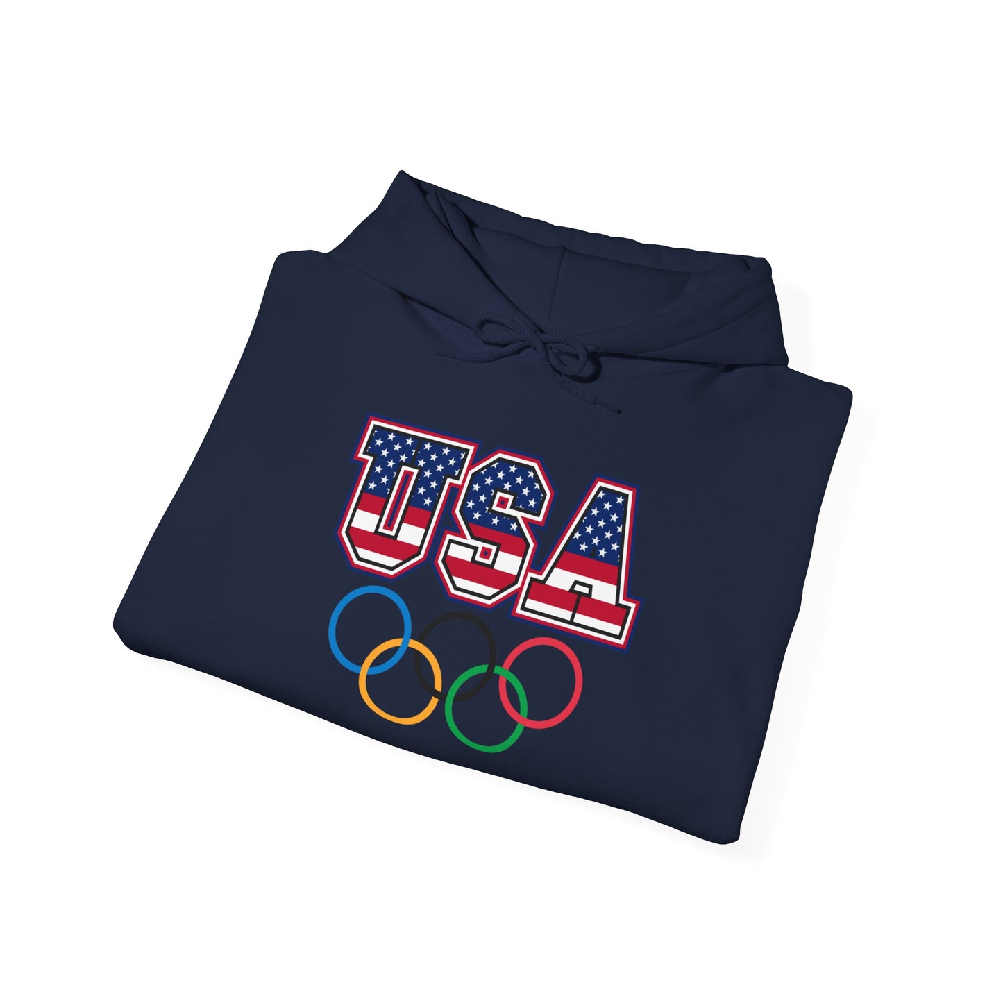Team USA Olympic Rings Hoodie — American Flag Sports Fan Pullover