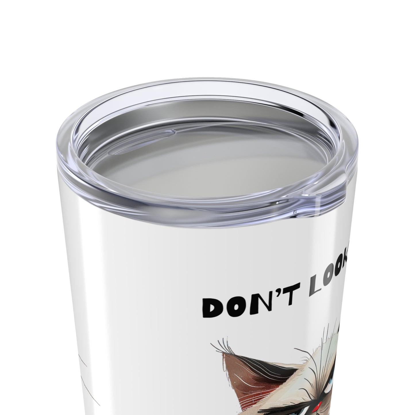Funny Cat Tumbler - 20oz Travel Mug, Grumpy Cat Gift, Humorous Drinkware, Pet Lover Accessories