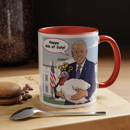 Fourth of July Presidential Turkey Mug - Patriotic Holiday Coffee Cup (11 oz & 15oz)