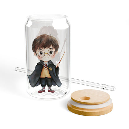 Harry Potter Character Sipper Glass, 16oz, Magical Drinkware for Fans, Gift for Birthdays, Parties, Hogwarts Themed Events, Cute Collectible