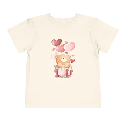 Toddler Tee — Cute Bear with Hearts and "I  Heart U"  T-Shirt