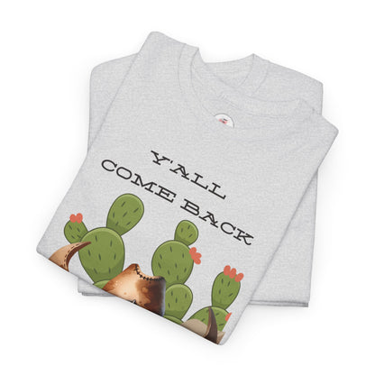 Cowboy Gnome T‑Shirt – "Y'all Come Back" Western Cactus Graphic Tee