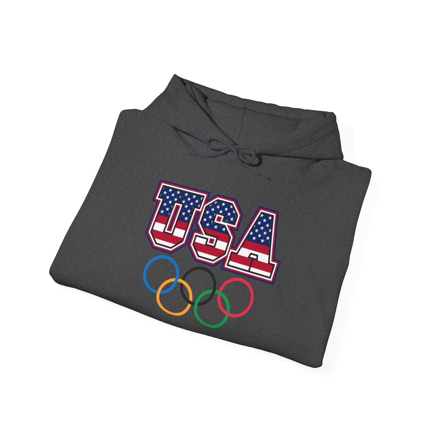 Team USA Olympic Rings Hoodie — American Flag Sports Fan Pullover