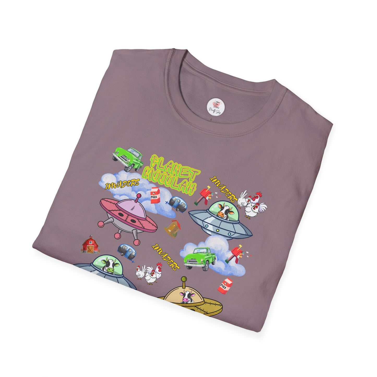 Planet Mooolah Game T-Shirt — Cute Colorful Spaceship Casino Graphic Tee