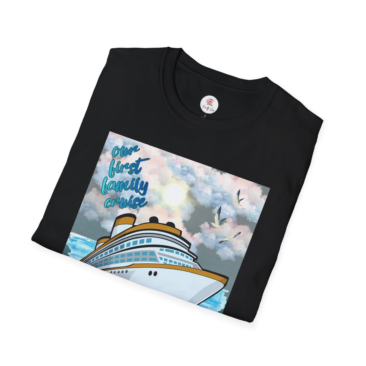 Cruise Ship Tee — "Our First Family Cruise" Adult T-Shirt