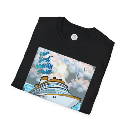 Cruise Ship Tee — "Our First Family Cruise" Adult T-Shirt