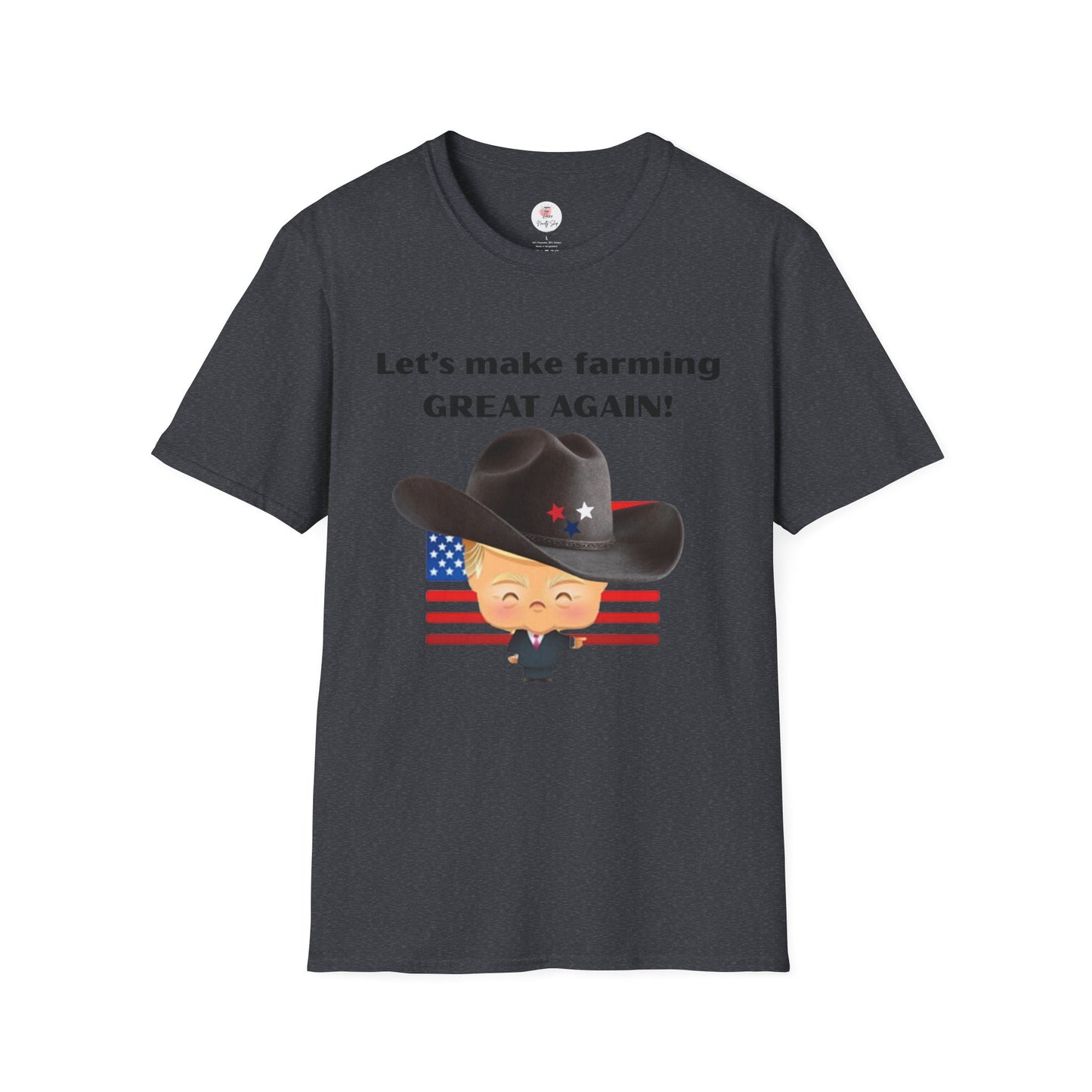 Let's Make Farming Great Again T-Shirt — Patriotic Cowboy Trump Farming Tee