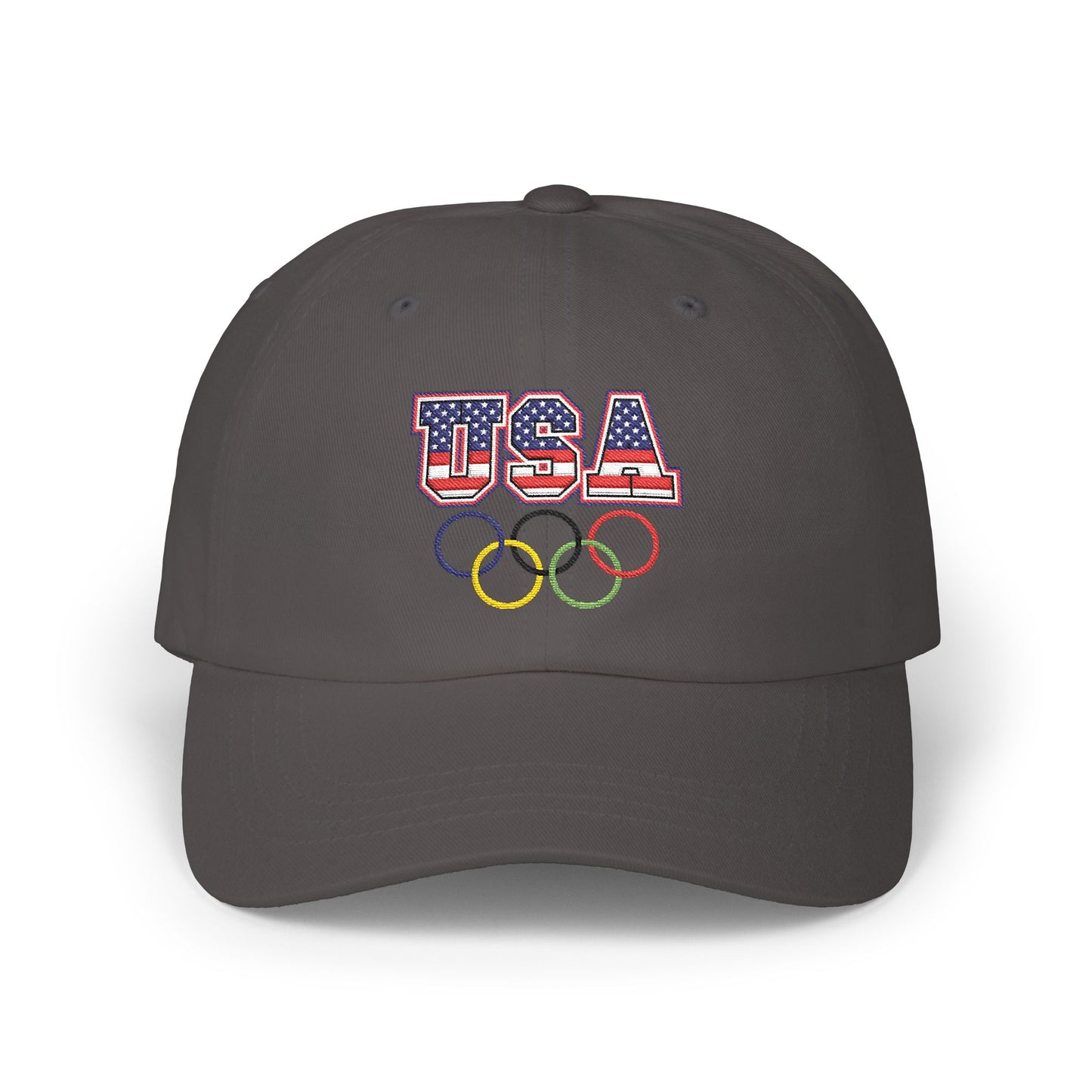 Team USA, and Olympic Rings Embroidered  Dad Cap — Patriotic Sports Baseball Hat
