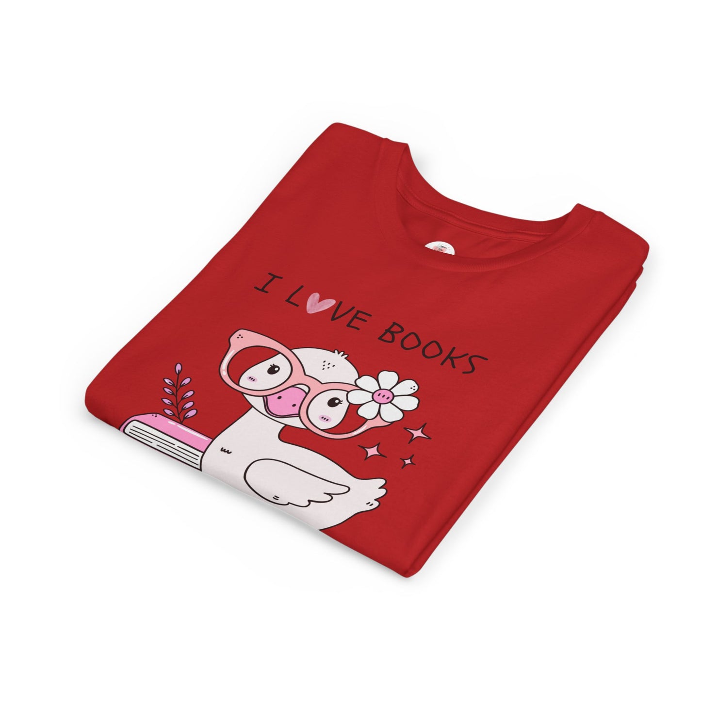 Youth 'I Love Books' Duck Graphic Tee - Cute Reading Shirt