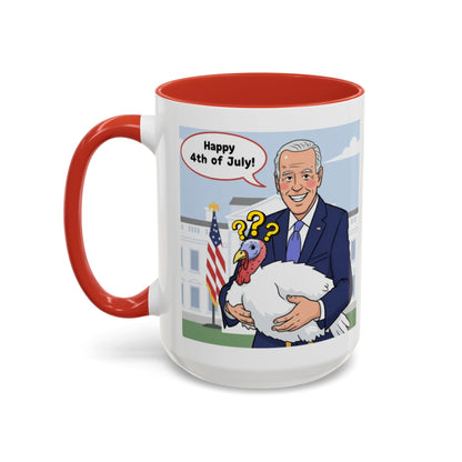 Fourth of July Presidential Turkey Mug - Patriotic Holiday Coffee Cup (11 oz & 15oz)