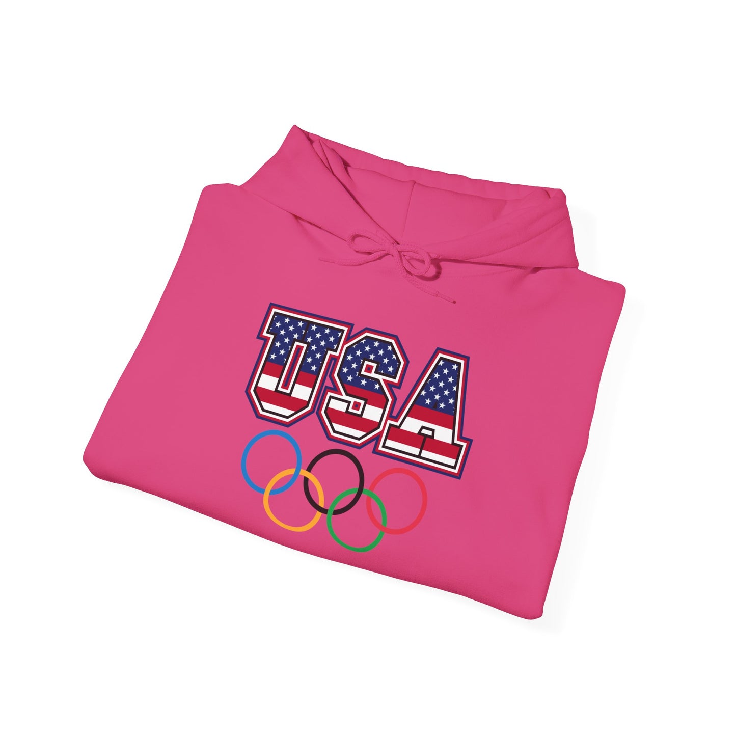 Team USA Olympic Rings Hoodie — American Flag Sports Fan Pullover