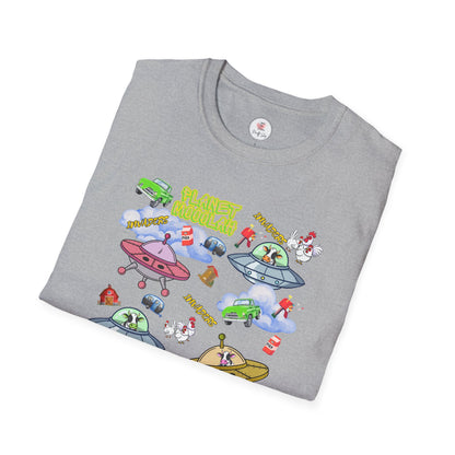 Planet Mooolah Game T-Shirt — Cute Colorful Spaceship Casino Graphic Tee