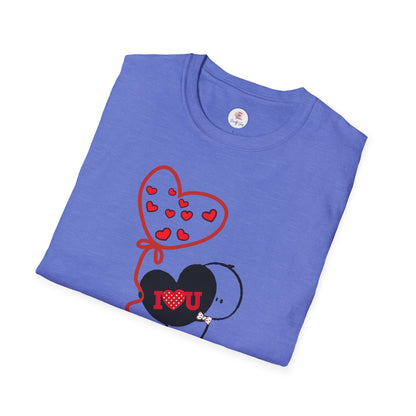 Valentine Heart Balloon T-Shirt — Cute "I Love You" Cartoon Tee