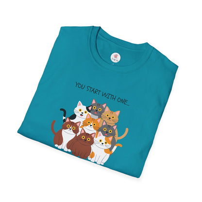 Cat Lover T-Shirt — "You Start With One... You Blinked, And WTF You Have A Collection"