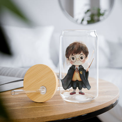 Harry Potter Character Sipper Glass, 16oz, Magical Drinkware for Fans, Gift for Birthdays, Parties, Hogwarts Themed Events, Cute Collectible