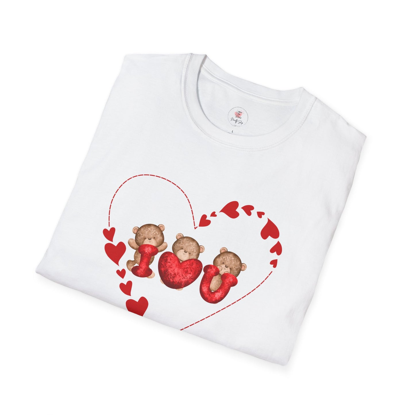 Valentine Teddy Trio Heart T-Shirt – I Love You Cute Bears Valentine Tee