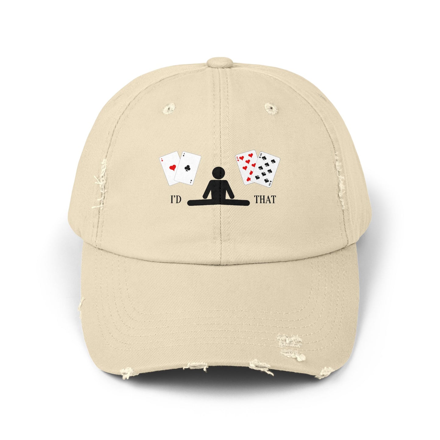 Blackjack Distressed Cap — 'I'd Split That' Card Dealer Graphic Baseball Cap