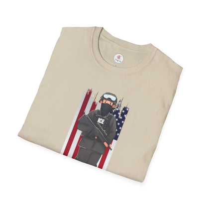 ICE Officer American Flag "Thank You" T-Shirt