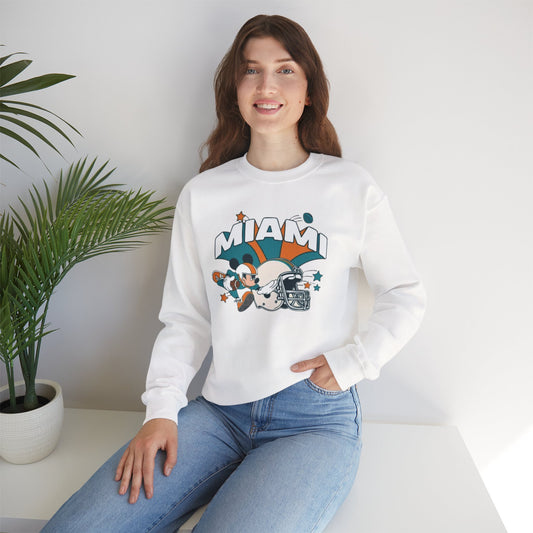 Mickey Miami Football Crewneck Sweatshirt