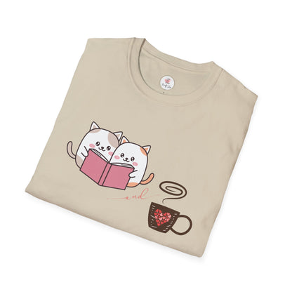 Cute Cats, Books, and Coffee T-Shirt