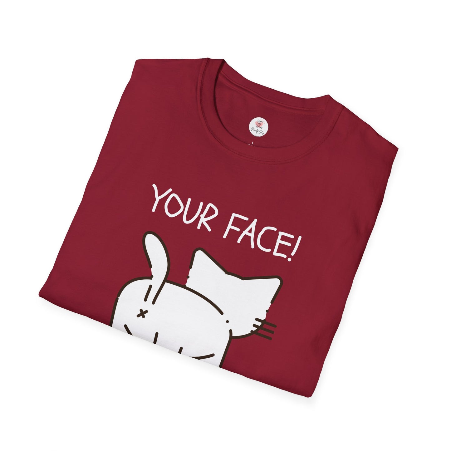 Minimalist 'Your Face' Cat Butt T-Shirt — Funny Cat Lover Tee