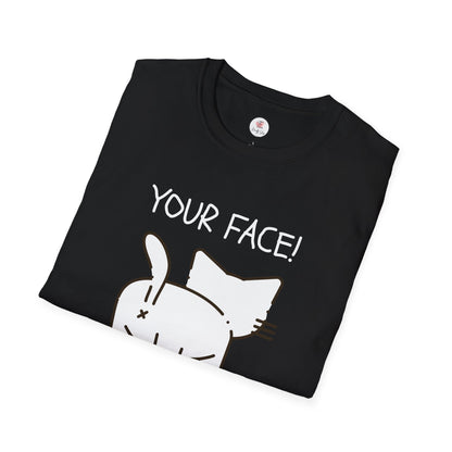Minimalist 'Your Face' Cat Butt T-Shirt — Funny Cat Lover Tee