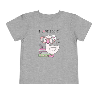 Toddler Tee — Cute Duck "I Love Books" Reading Shirt for Kids