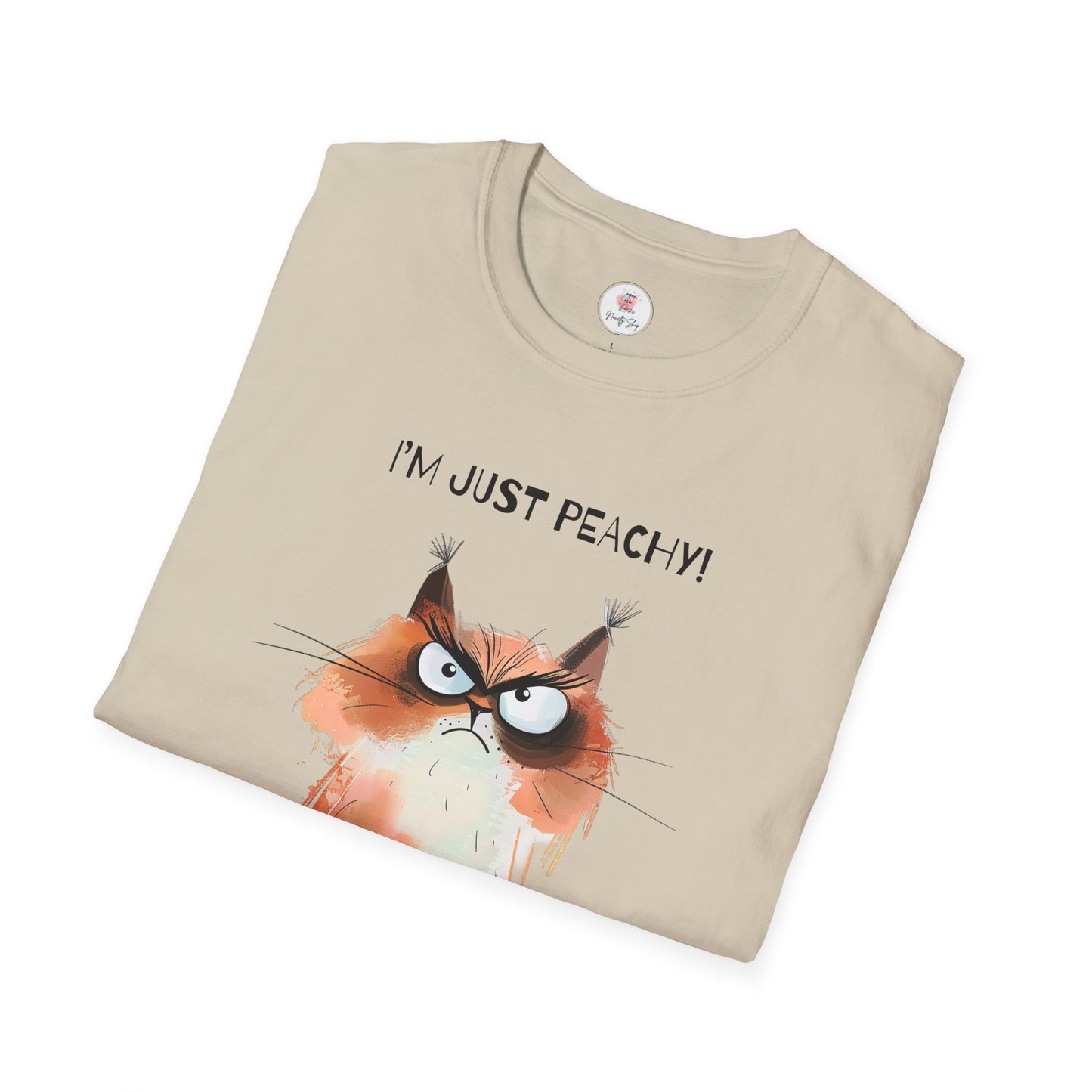 Grumpy Cat Tee – "I'm Just Peachy!" Funny Cat T-Shirt