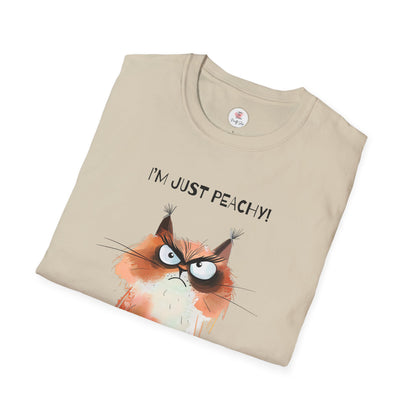 Grumpy Cat Tee – "I'm Just Peachy!" Funny Cat T-Shirt