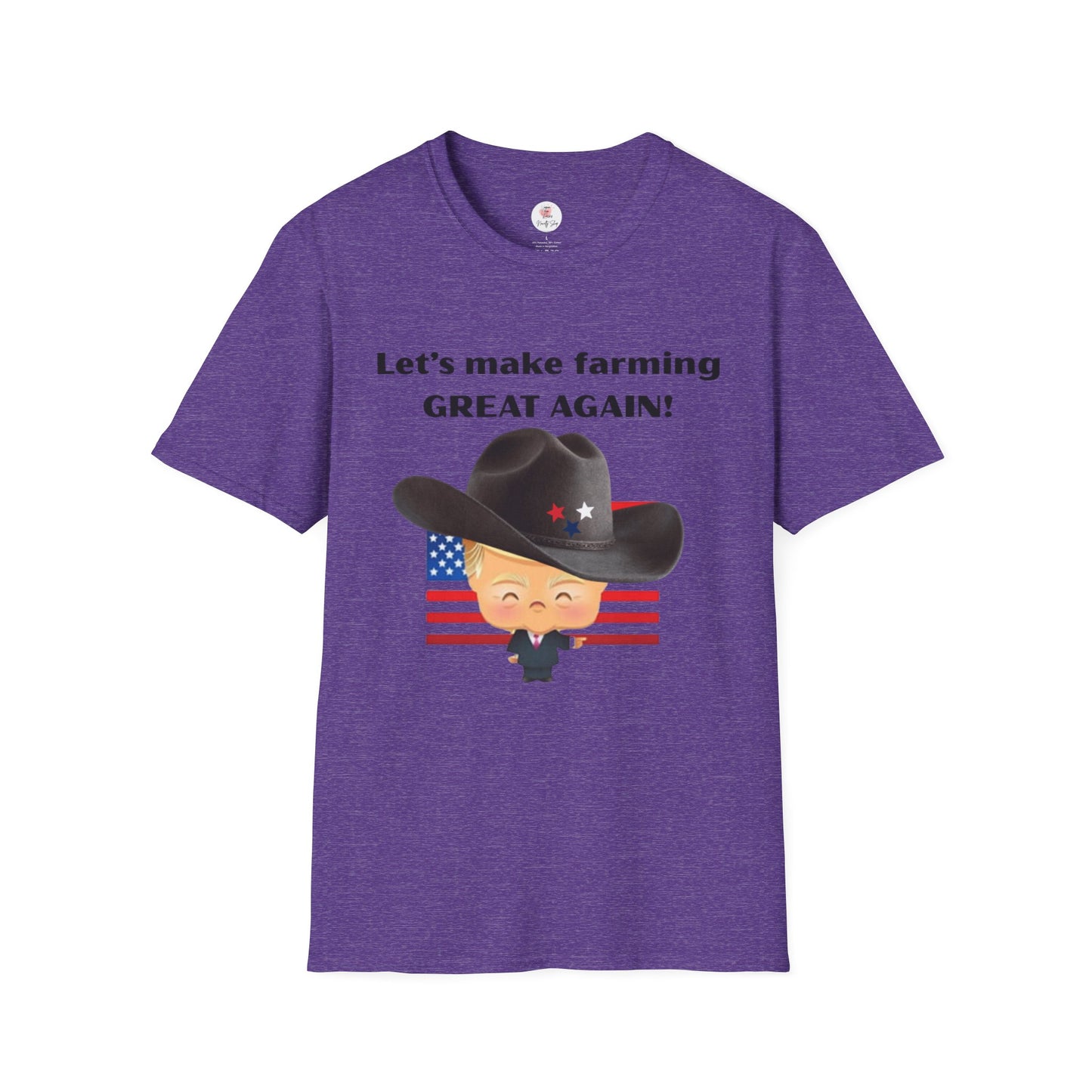 Let's Make Farming Great Again T-Shirt — Patriotic Cowboy Trump Farming Tee