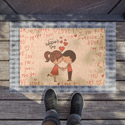 Valentine’s Day Cute Couple Doormat – 'You & Me' Love Welcome Mat