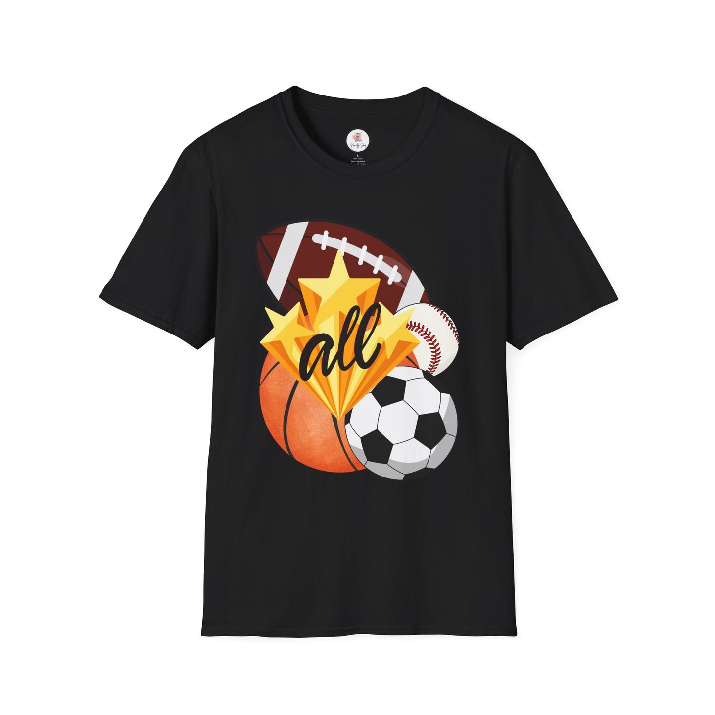 All Sports Graphic T-Shirt — Multi-Sport Soccer Basketball Football Baseball Design