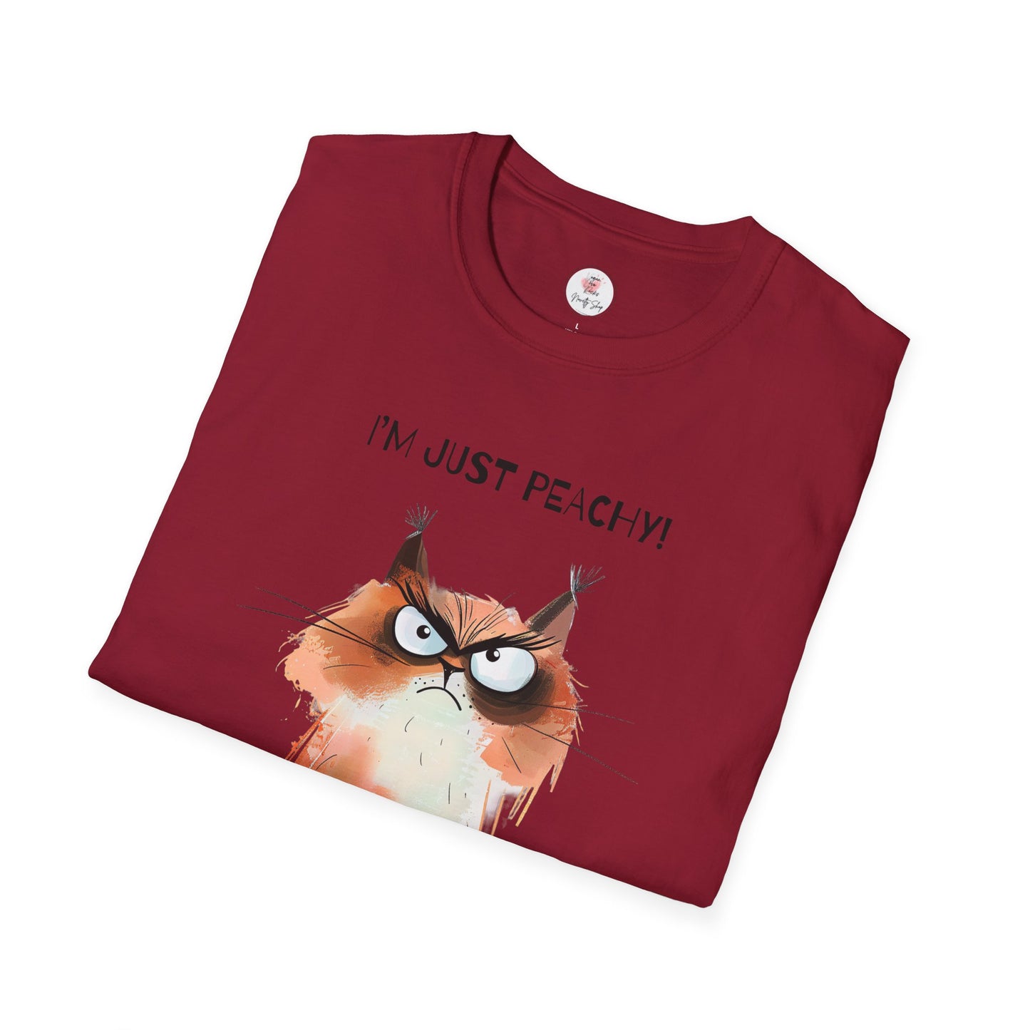 Grumpy Cat Tee – "I'm Just Peachy!" Funny Cat T-Shirt