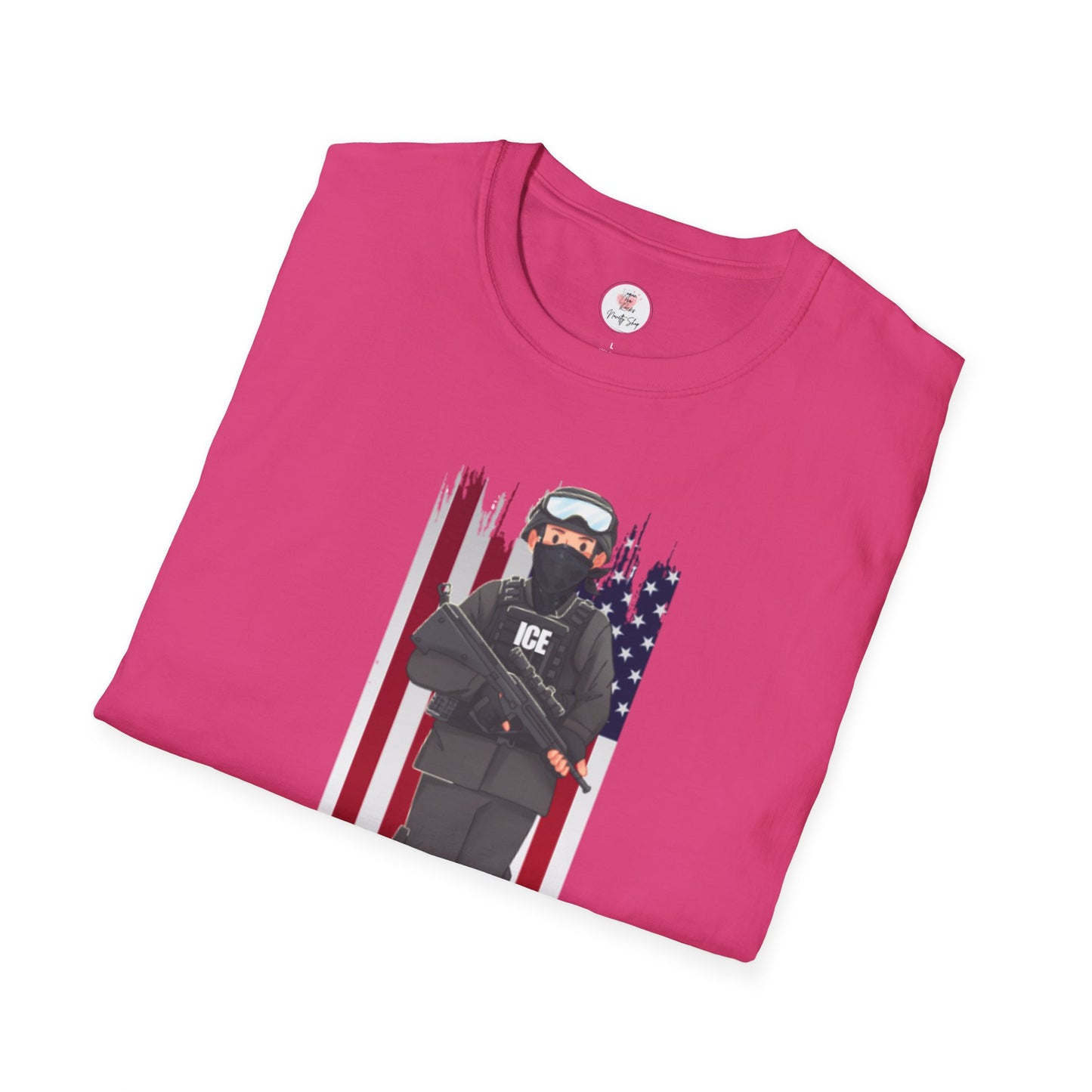 ICE Officer American Flag "Thank You" T-Shirt