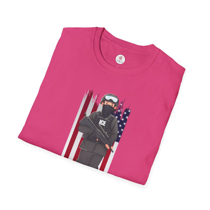 ICE Officer American Flag "Thank You" T-Shirt