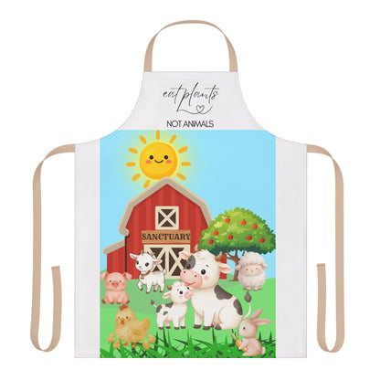 Animal Sanctuary Apron – “Eat Plants Not Animals” Vegan Kitchen Apron