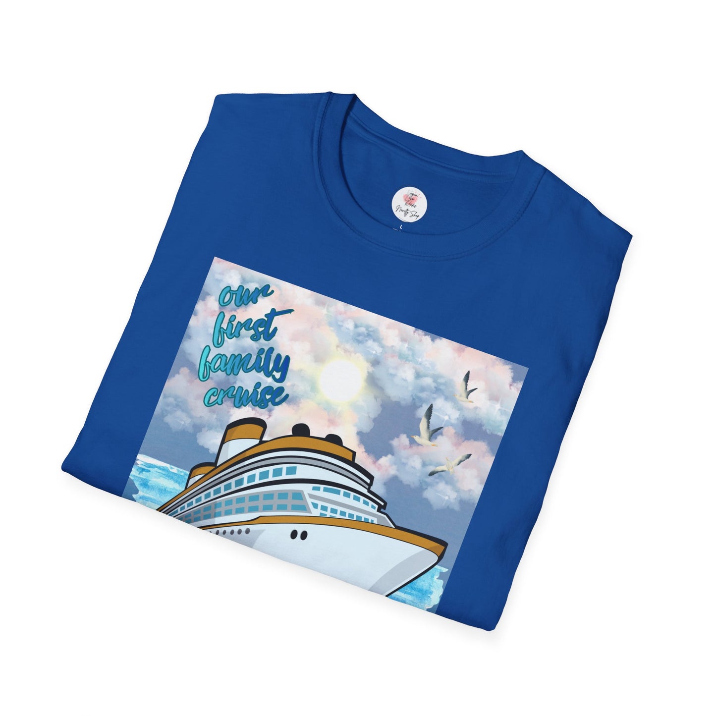 Cruise Ship Tee — "Our First Family Cruise" Adult T-Shirt