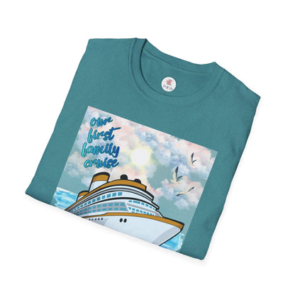 Cruise Ship Tee — "Our First Family Cruise" Adult T-Shirt