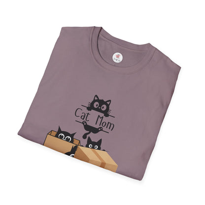 Cat Mom T-Shirt — Cute Black Cats in Boxes Tee